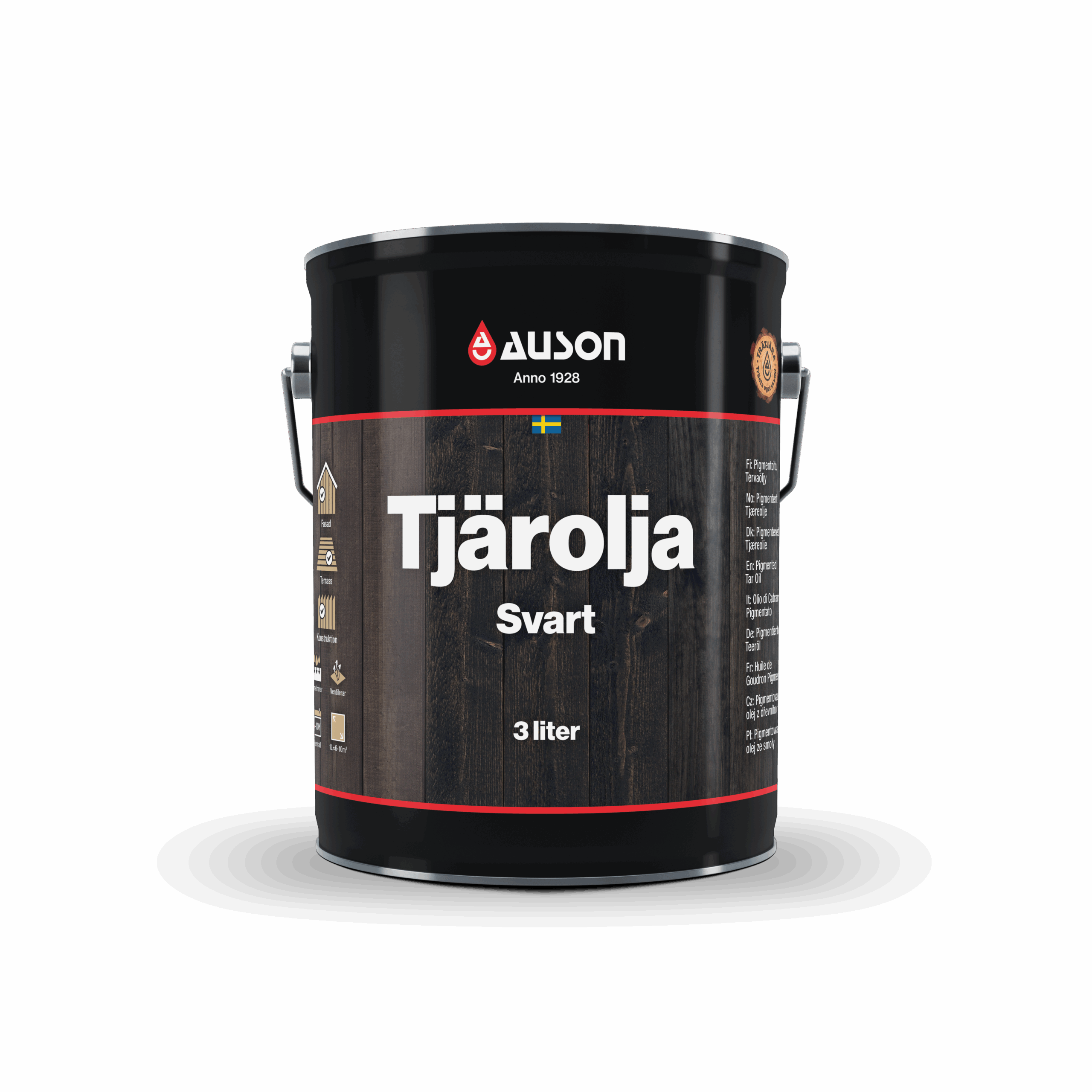 Auson pigmented tar oil tin